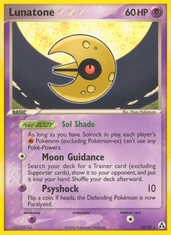 Lunatone EX La Leggenda di Mew 20/92