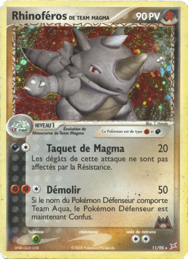 Rhinoféros de Team Magma EX Team Magma vs Team Aqua 11/95