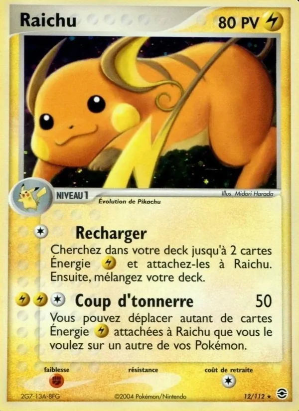Raichu EX Rouge Feu & Vert Feuille 12/112