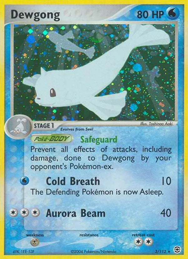Dewgong EX RossoFuoco e VerdeFoglia 3/112