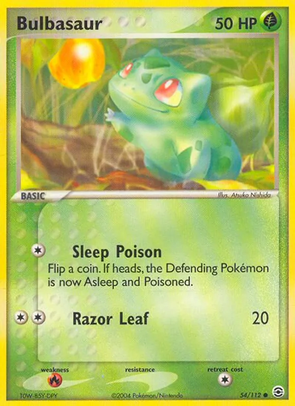 Bulbasaur EX RossoFuoco e VerdeFoglia 54/112