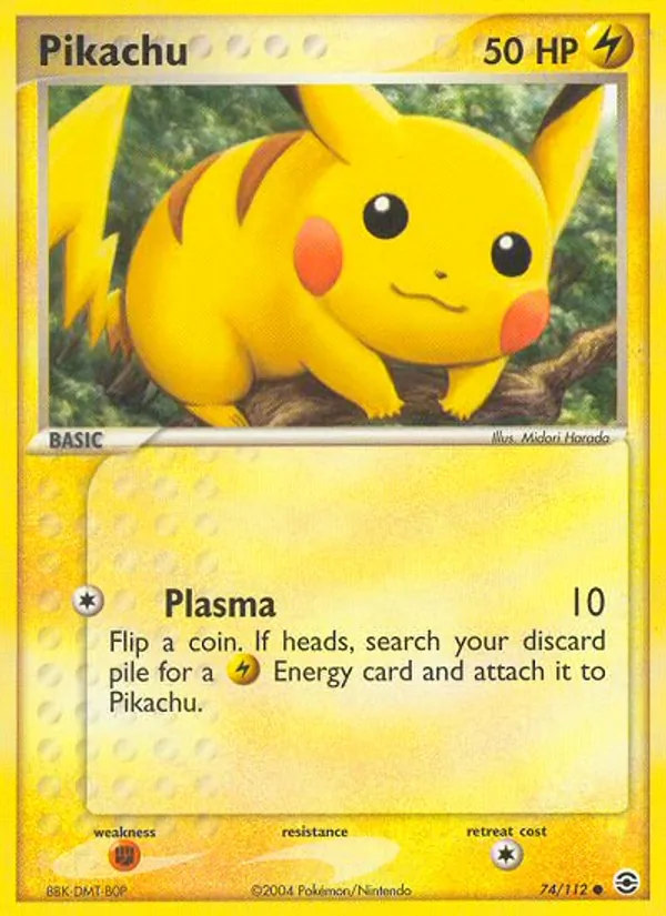 Pikachu EX Feuerrot & Blattgrün 74/112