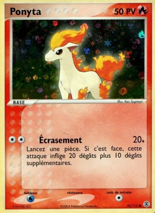 Ponyta EX Rouge Feu & Vert Feuille 76/112