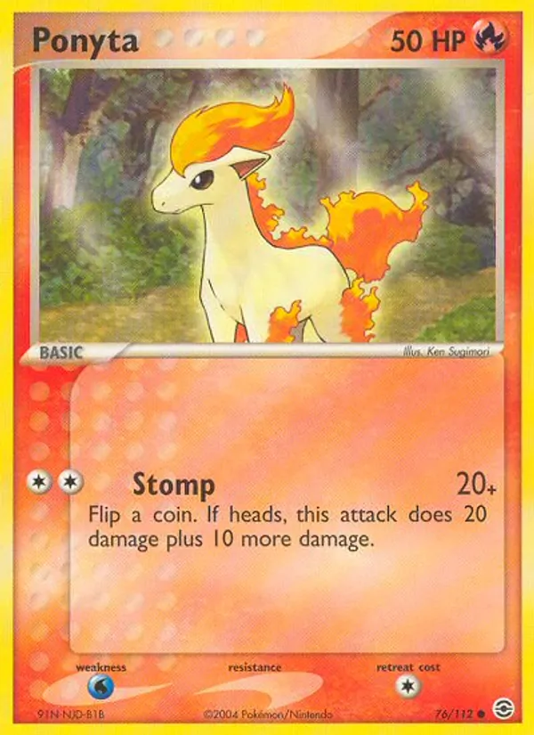 Ponyta EX RossoFuoco e VerdeFoglia 76/112