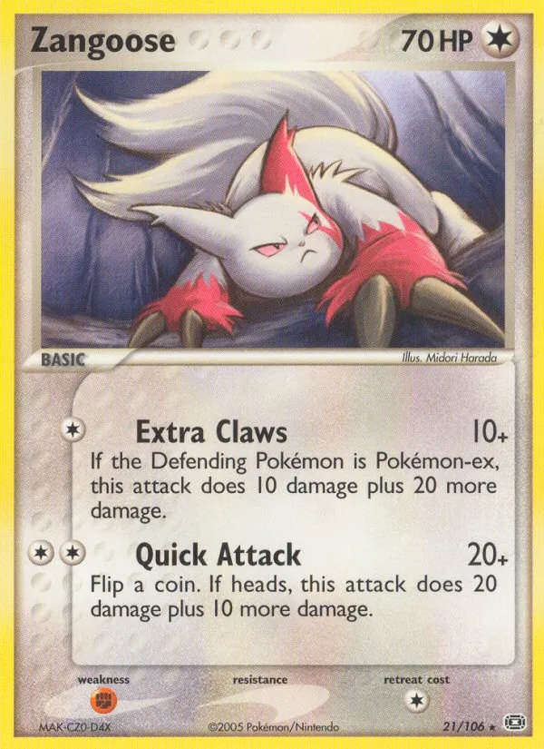 Zangoose Emerald 21/106