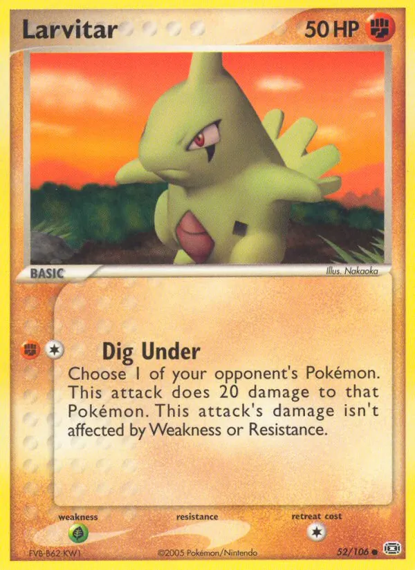 Larvitar EX Smeraldo 52/106