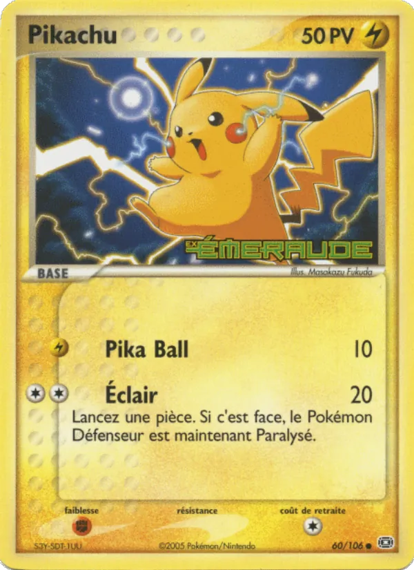 Pikachu EX Émeraude 60/106