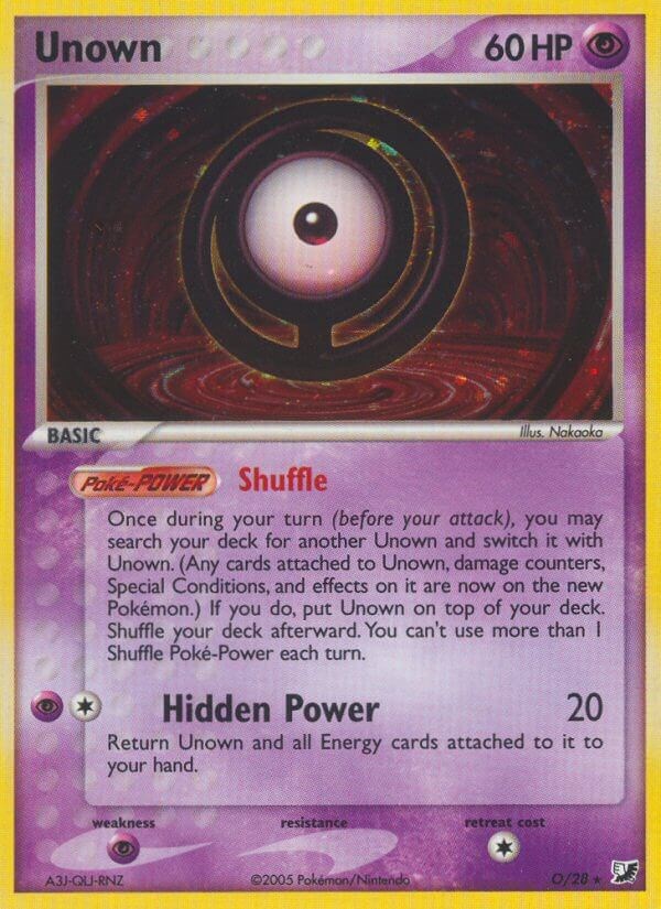 Unown Unseen Forces Unown Collection O/28