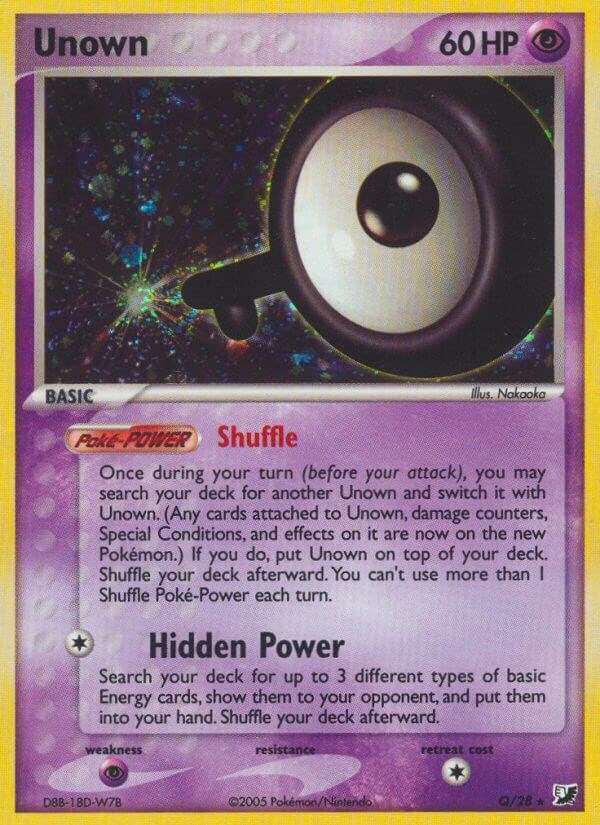 Unown Unseen Forces Unown Collection Q/28