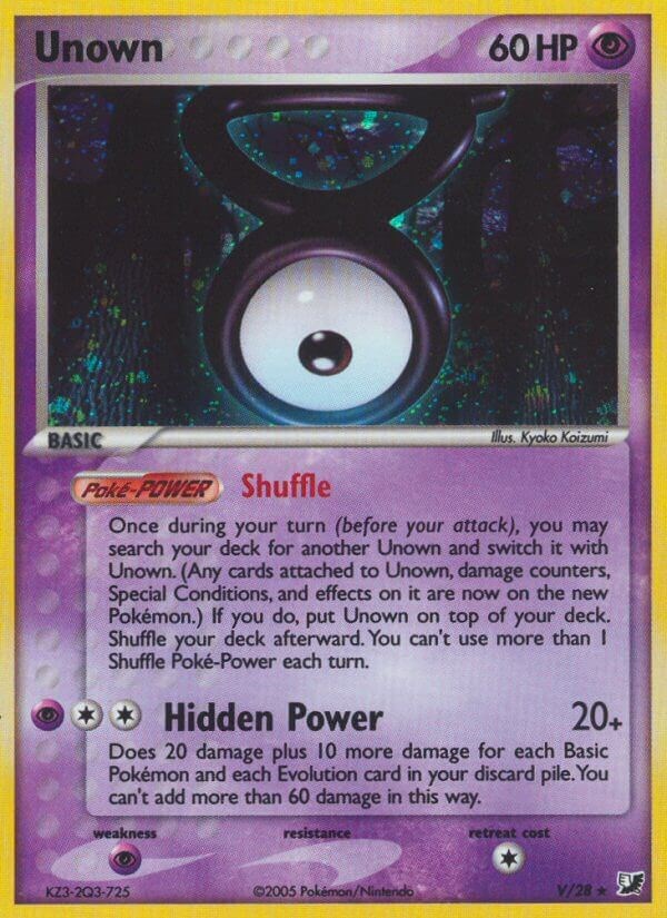 Unown Unseen Forces Unown Collection V/28