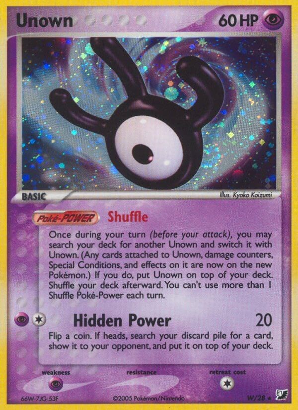 Unown Unseen Forces Unown Collection W/28