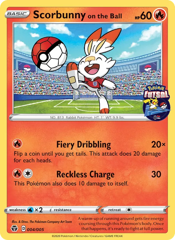 Scorbunny on the Ball Pokémon Futsal 2020 4/5