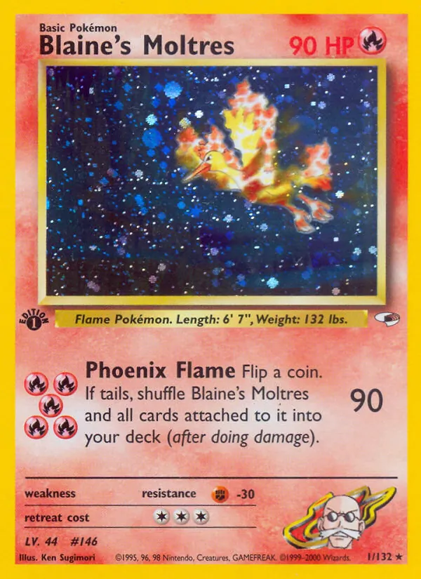 Blaine's Moltres Gym Heroes 1/132