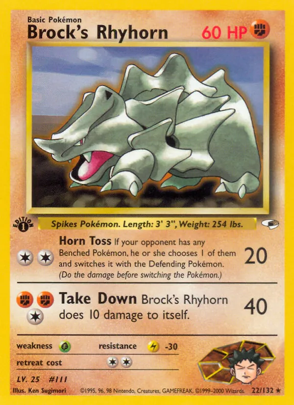 Brock's Rhyhorn Gym Heroes 22/132