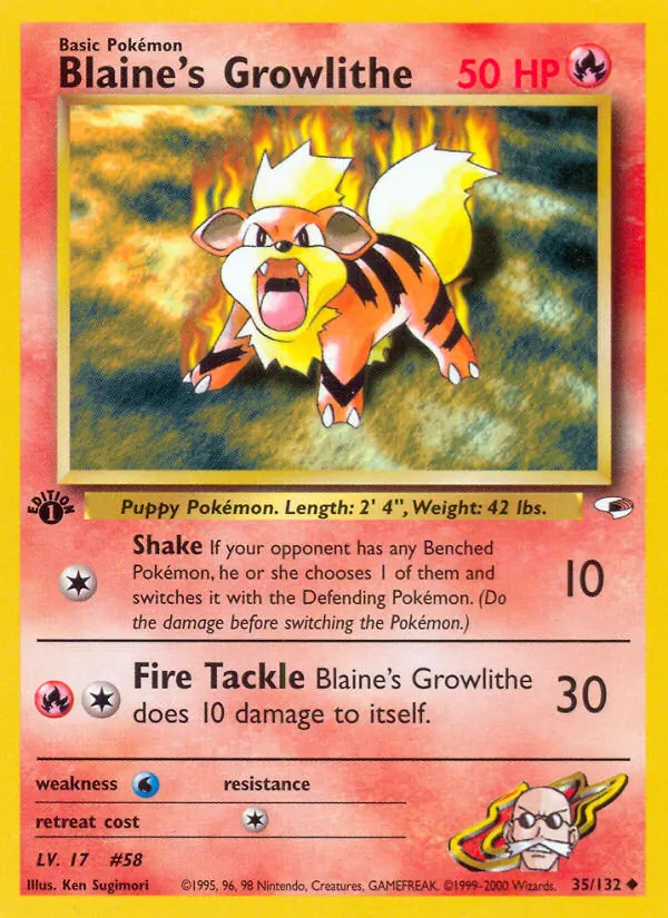 Blaine's Growlithe Gym Heroes 35/132
