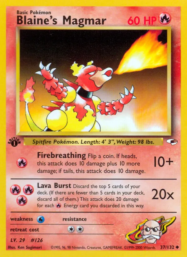 Blaine's Magmar Gym Heroes 37/132