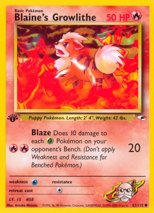 Blaine's Growlithe Gym Heroes 62/132