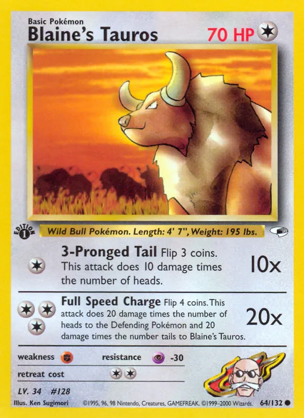 Blaine's Tauros Gym Heroes 64/132