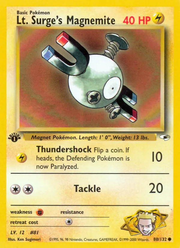 Lt. Surge's Magnemite Gym Heroes 80/132