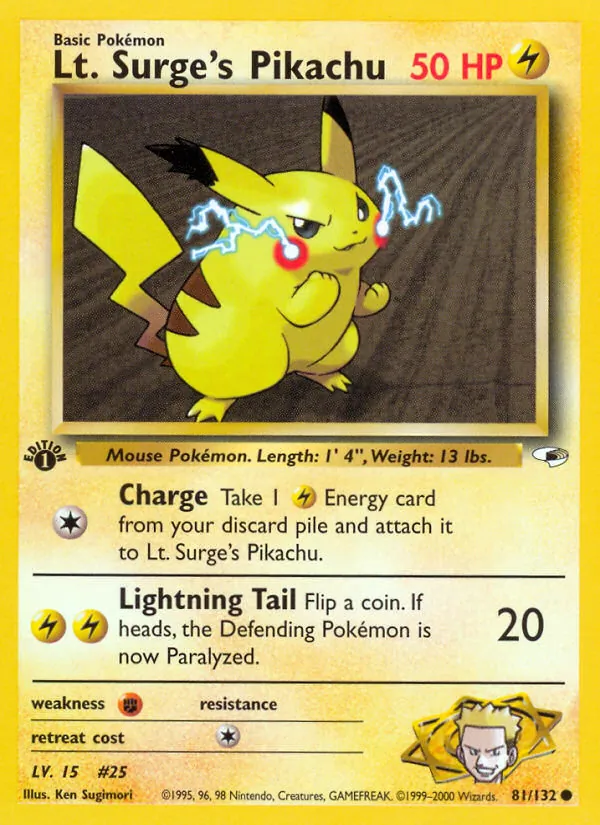 Lt. Surge's Pikachu Gym Heroes 81/132
