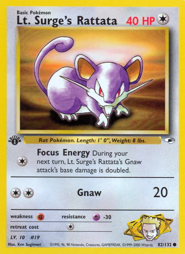 Lt. Surge's Rattata Gym Heroes 82/132