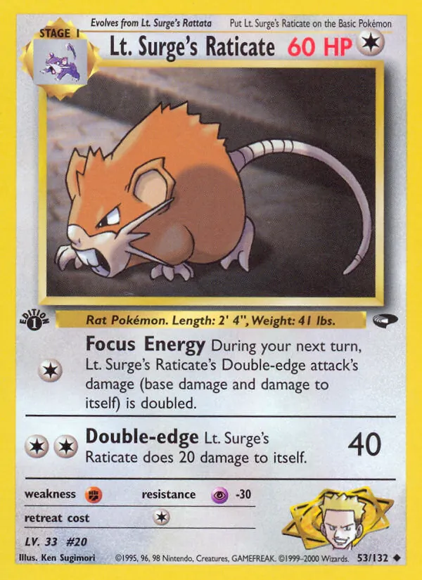 Lt. Surge's Raticate Gym Challenge 53/132