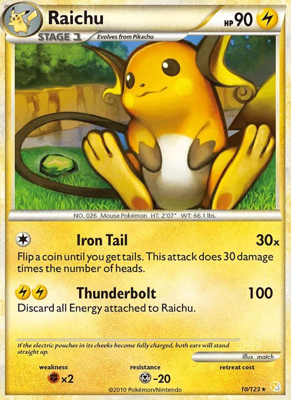Raichu HeartGold SoulSilver 10/123