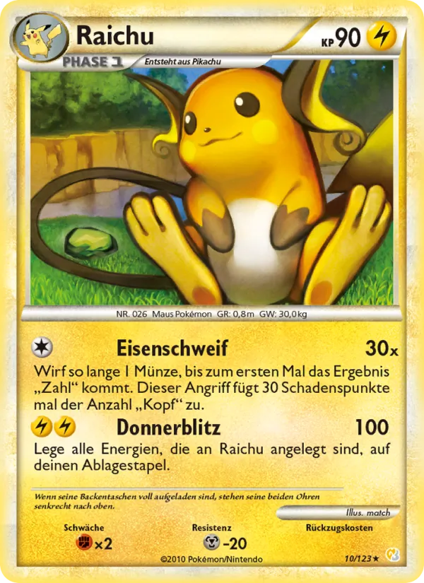 Raichu HeartGold SoulSilver 10/123