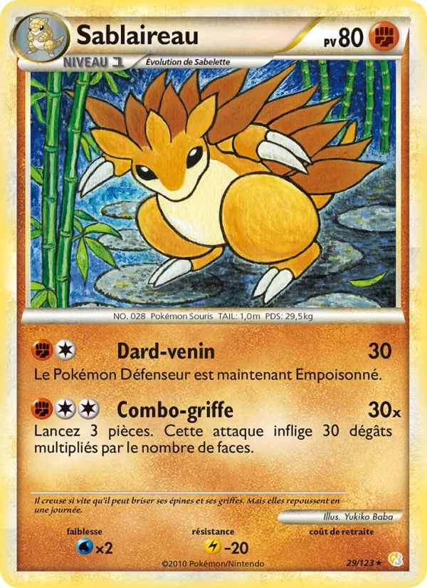 Sablaireau HeartGold SoulSilver 29/123