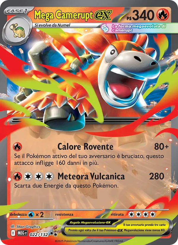 Mega Camerupt-ex Megaevoluzione 022/132