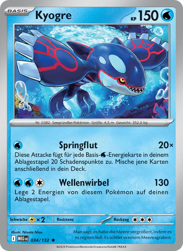 Kyogre Mega-Entwicklung 034/132