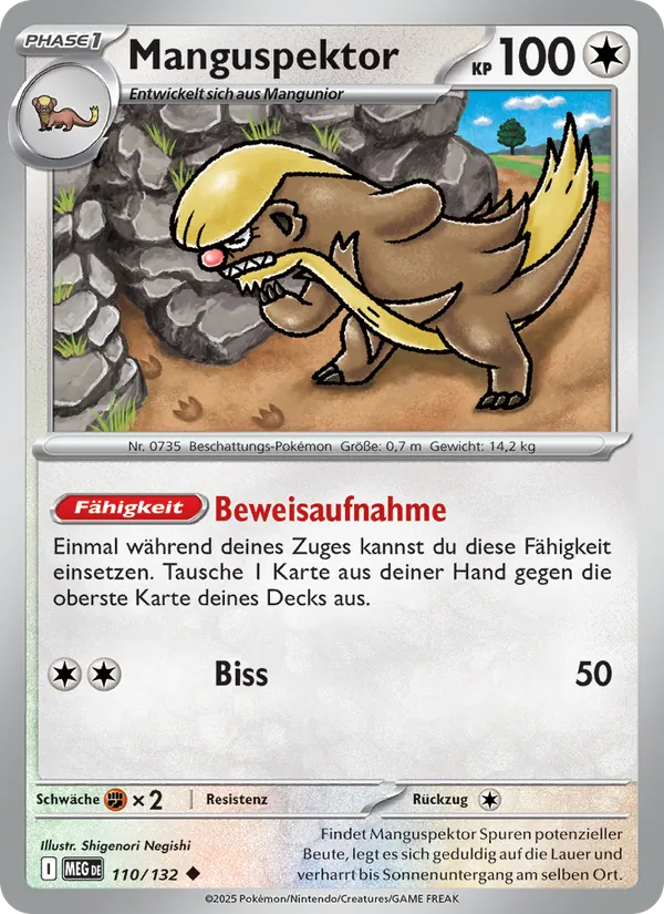 Manguspektor Mega-Entwicklung 110/132