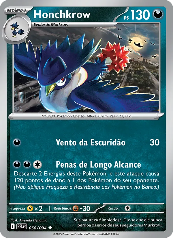 Honchkrow Fogo Fantasmagórico 058/94
