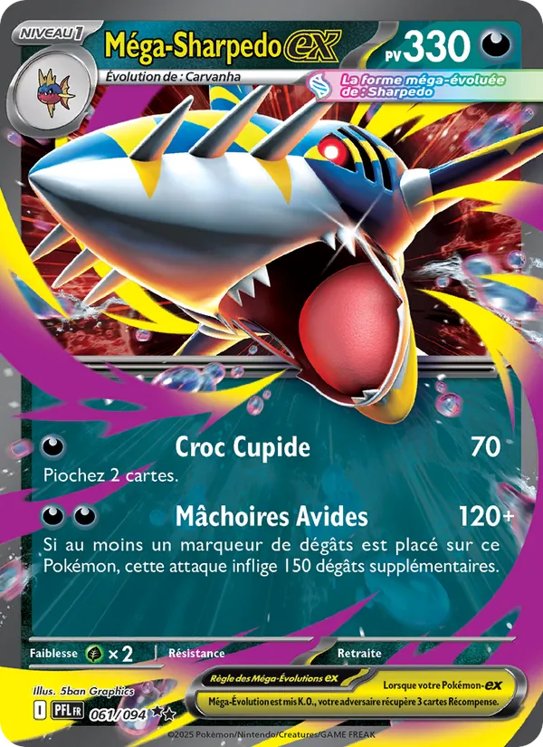 Méga-Sharpedo-ex Flammes Fantasmagoriques 061/94