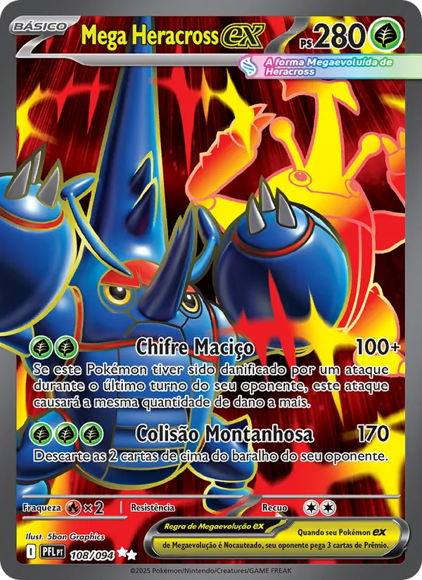 Mega Heracross ex Fogo Fantasmagórico 108/94