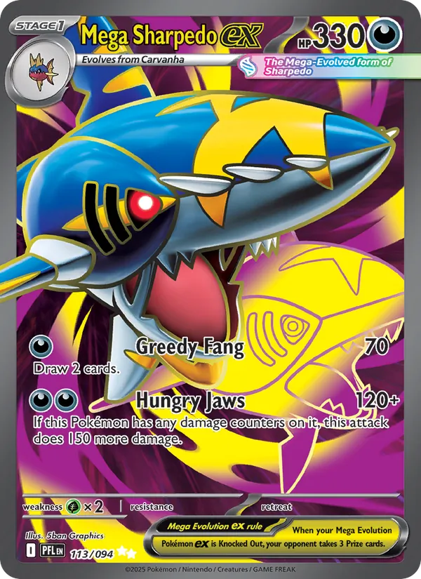 Mega Sharpedo ex Phantasmal Flames 113/94