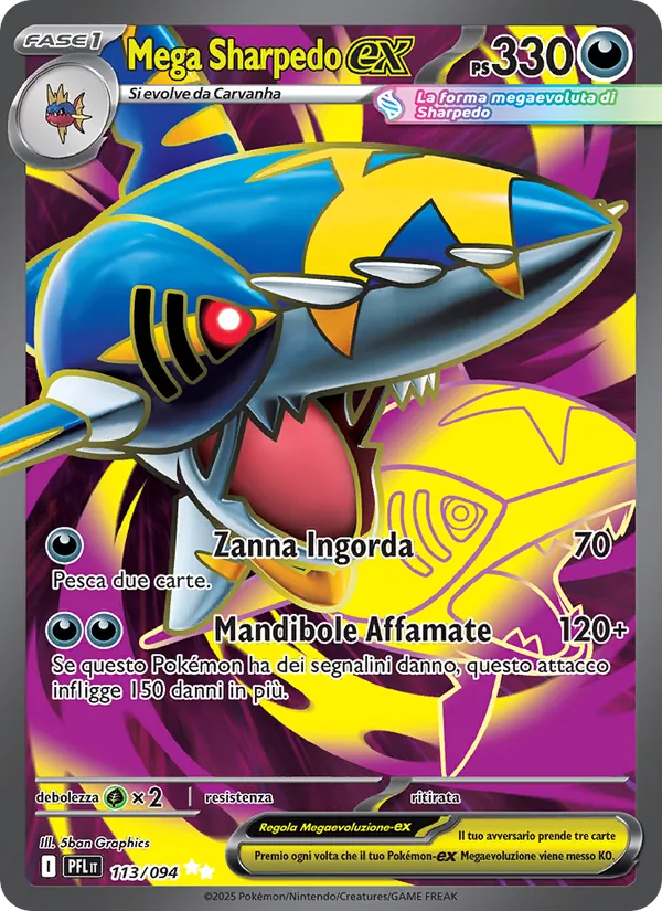 Mega Sharpedo-ex Fiamme Spettrali 113/94