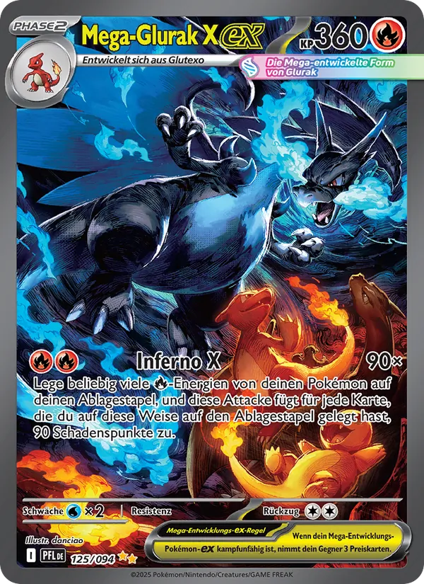 Mega-Glurak X-ex Fatale Flammen 125/94
