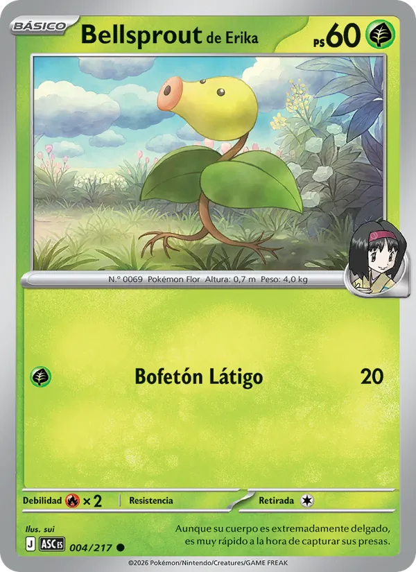 Bellsprout de Erika Héroes Ascendentes 004/217