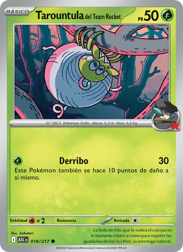 Tarountula del Team Rocket Héroes Ascendentes 018/217