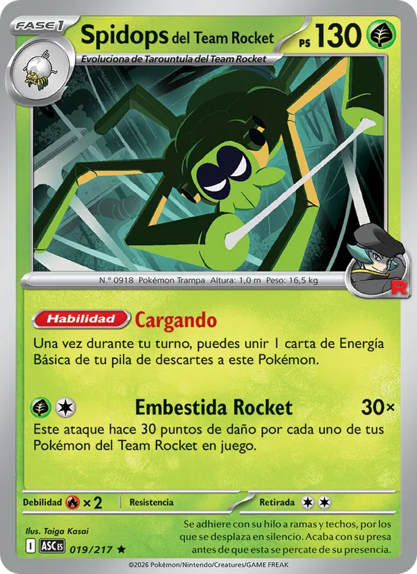 Spidops del Team Rocket Héroes Ascendentes 019/217