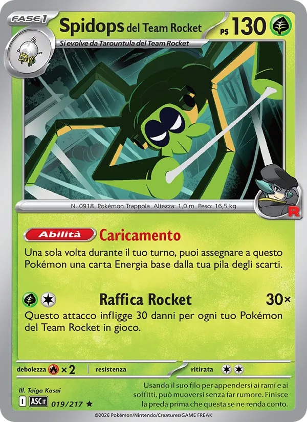 Spidops del Team Rocket Ascesa Eroica 019/217