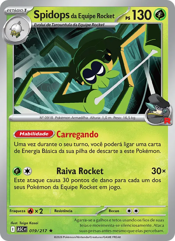 Spidops da Equipe Rocket Heróis Excelsos 019/217