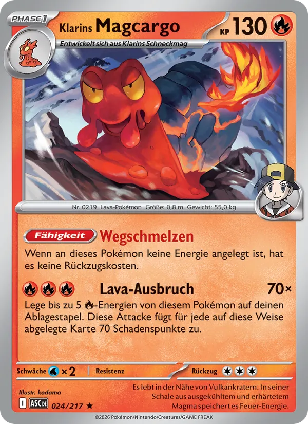 Klarins Magcargo Erhabene Helden 024/217