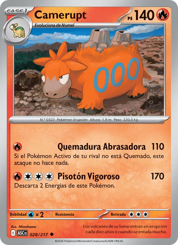 Camerupt Héroes Ascendentes 028/217