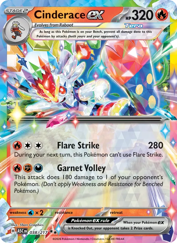 Cinderace ex Ascended Heroes 038/217