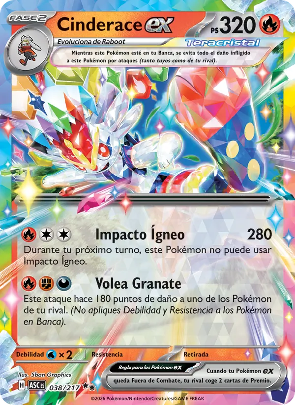 Cinderace ex Héroes Ascendentes 038/217