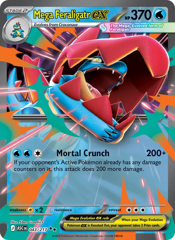 Mega Feraligatr ex Ascended Heroes 043/217