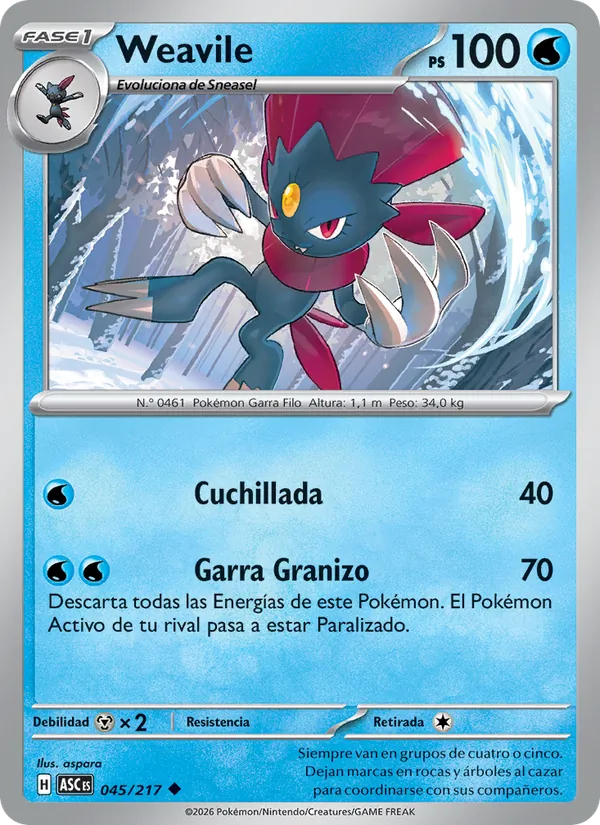 Weavile Héroes Ascendentes 045/217