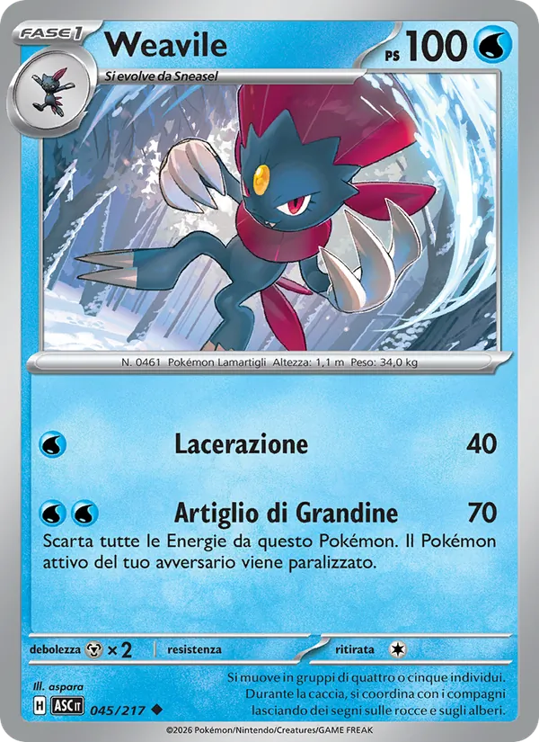 Weavile Ascesa Eroica 045/217